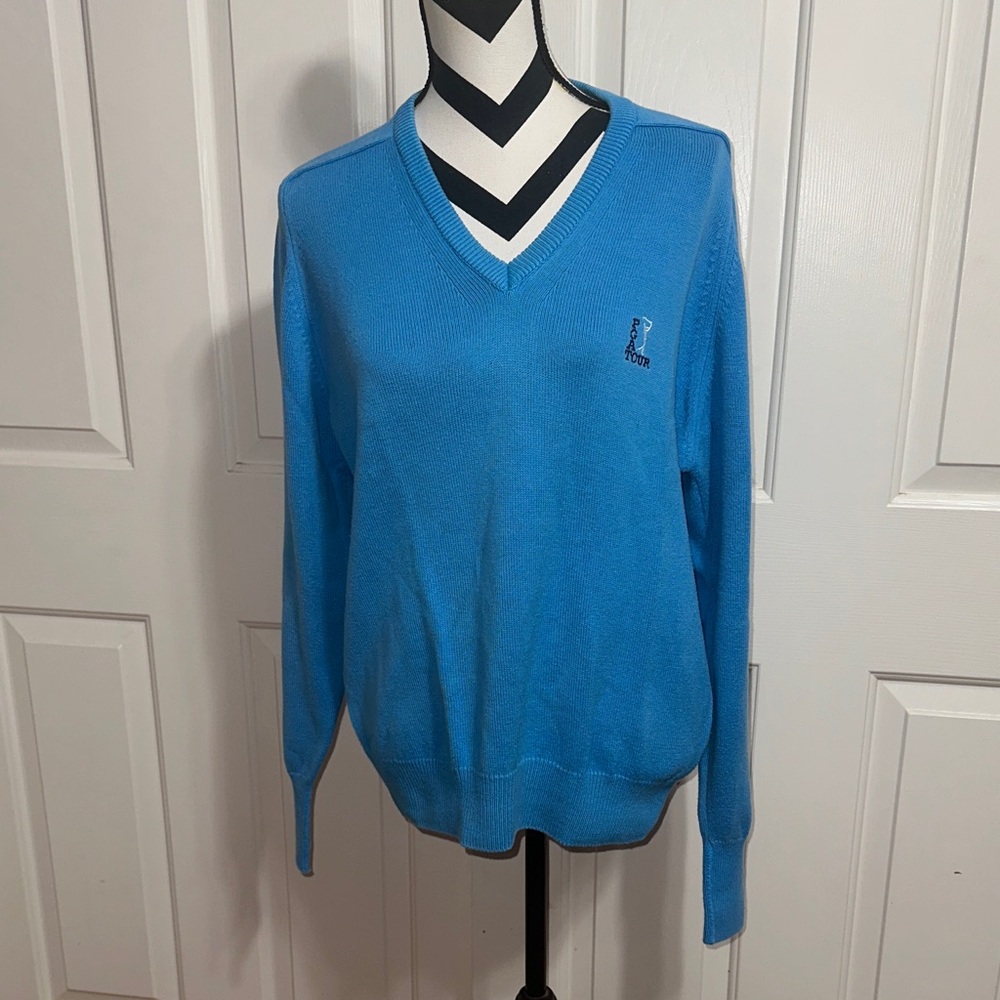PGA Tour Blue V-Neck Sweater